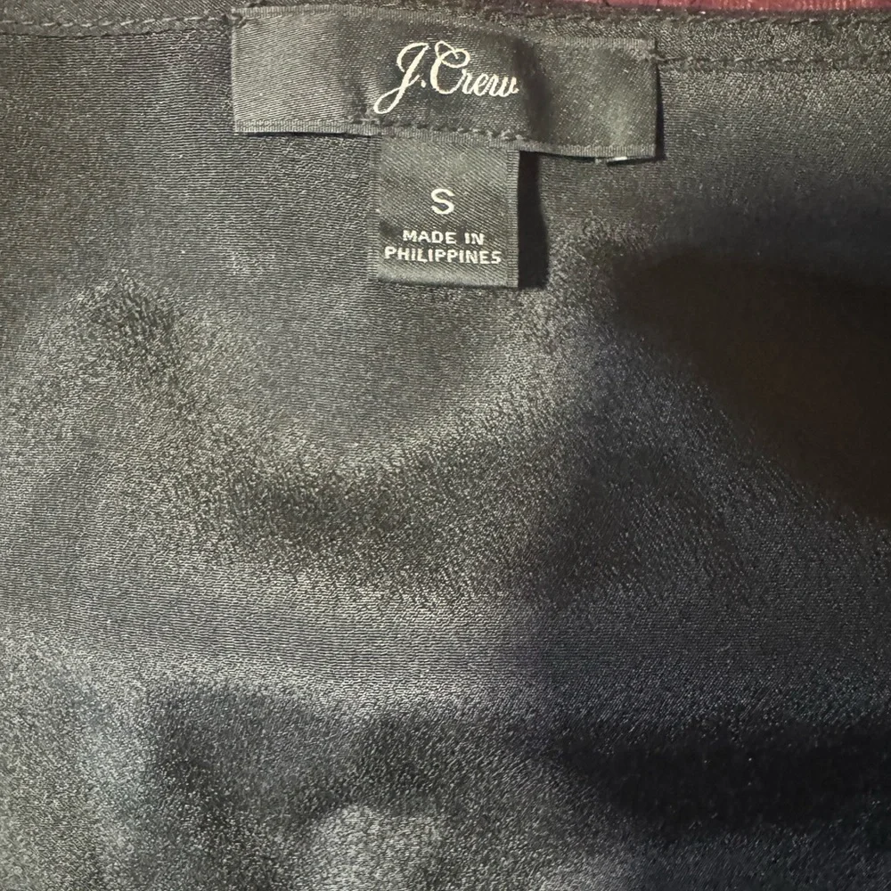 J Crew Tie Waist V Neck Metallic Dot Jacquard Black Blouse Size Small